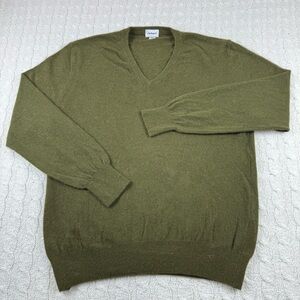 VTG Cacharel V-Neck knit Sweater men’s L Olive Green 60%Wool 10%pelo de conejo
